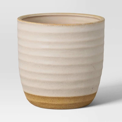 Split Glaze Ceramic Outdoor Planter Pot 8.15"x8.15" White - Threshold™ | Target