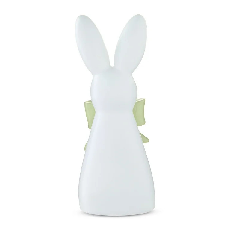 Resin Bunny with Bow Tabletop Decoration, Green and White, 6", Easter by Way To Celebrate | Walmart (US)