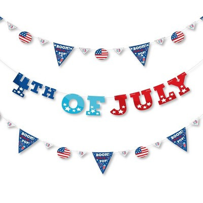 Big Dot of Happiness Firecracker 4th of July - Red, White &  Blue Party Letter Banner Decoration - 36 Banner Cutouts & 4th of July Banner Letters | Target