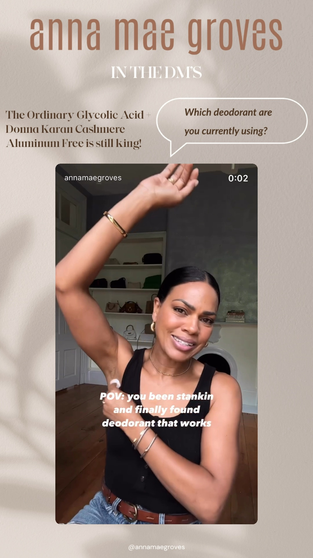 My natural deodorant journey has been a longgggg fight but I finally found a routine that works for me! The Ordinary Glycolic acid + the Donna Karan aluminum free deodorant remains king! Don’t use the glycolic acid right after shaving and make sure to wear sunscreen, the acid makes skin more sensitive. 

#LTKStyleTip #LTKActive #LTKOver40