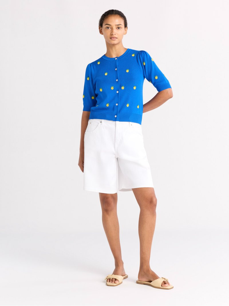 Free Assembly Women's Beaded Cardigan Sweater with Puff Sleeves, Lightweight, Size XS-XXL | Walmart (US)