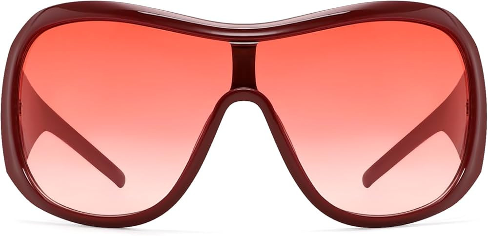 BOTEN Trendy Oversized Sunglasses For Women Men, Big Tinted Funky Wrap Around Sunglasses Apres Sk... | Amazon (US)