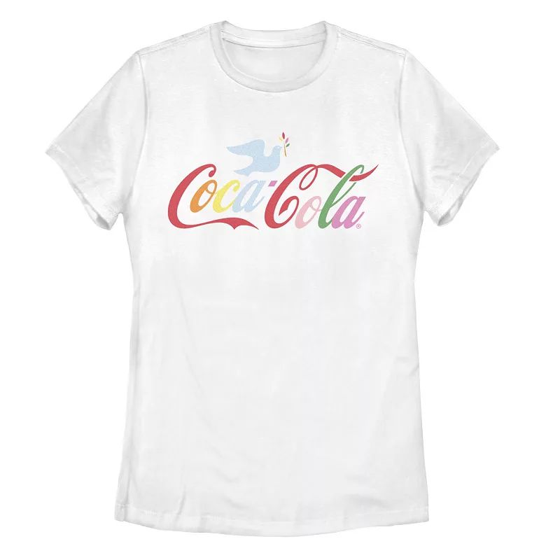 Juniors' Coca Cola Logo Dove Tee, Girl's, Size: XL, White | Kohl's