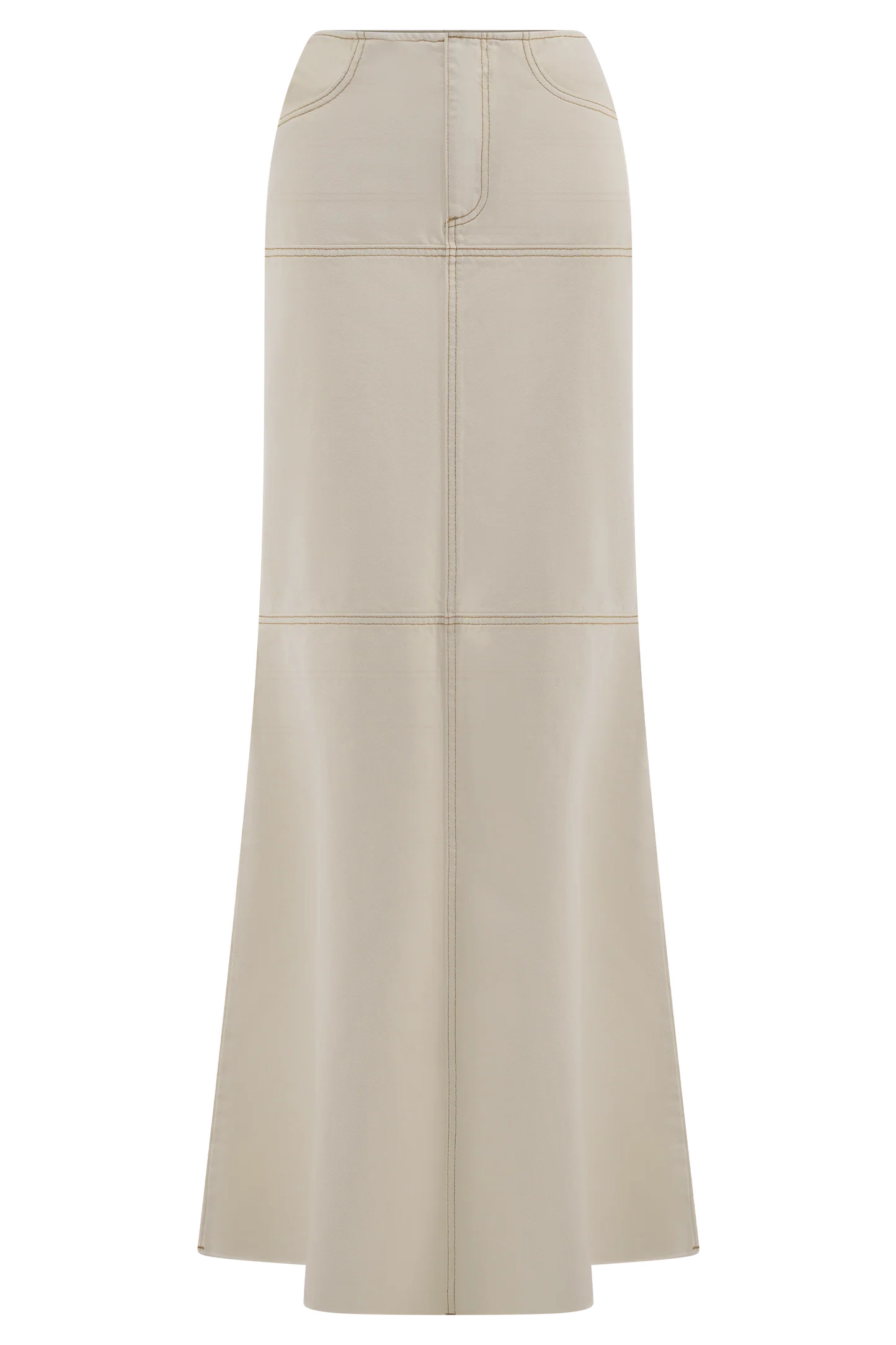 Loretta Denim Maxi Skirt - Ecru | MESHKI US