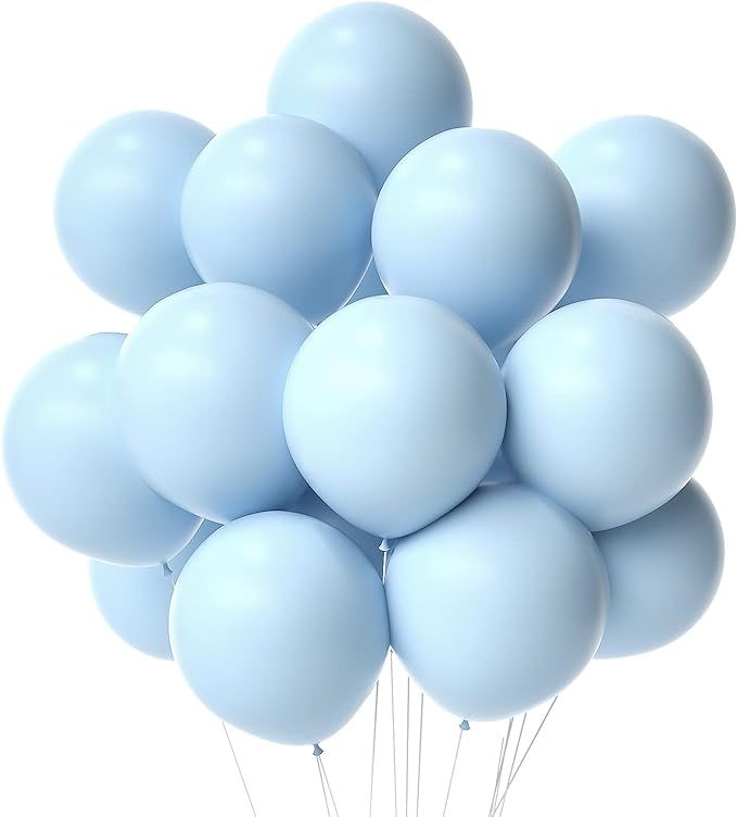 Baby Blue Balloons Light Blue Balloons 12 Inch 50 Pcs Pastel Blue Baby Balloons For Baby Shower H... | Amazon (US)