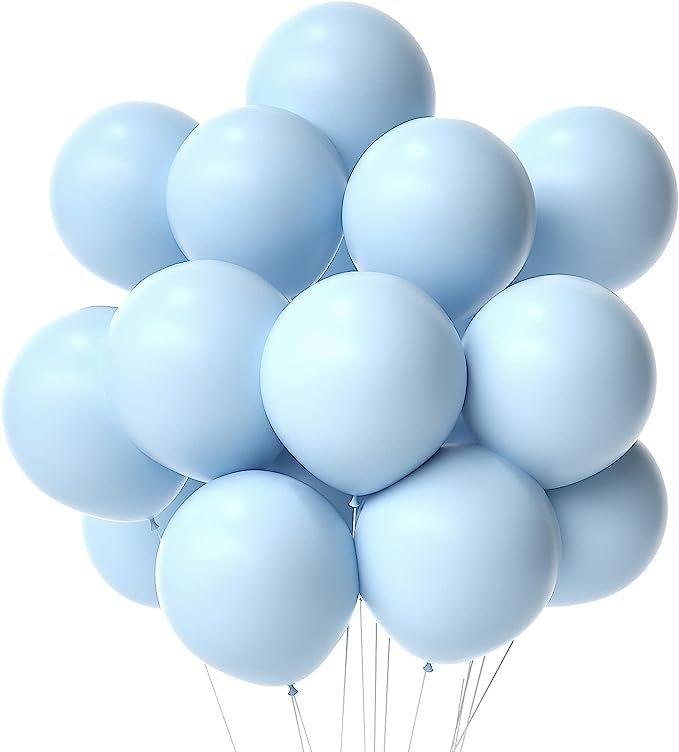 Baby Blue Balloons Light Blue Balloons 12 Inch 50 Pcs Pastel Blue Baby Balloons For Baby Shower H... | Amazon (US)