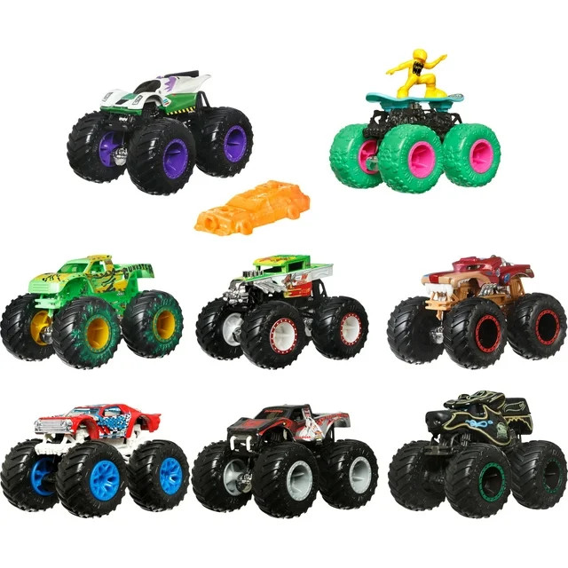 Hot Wheels Monster Trucks, 1:64 Scale Toy Truck & 1 Crushable Car (Styles May Vary) - Walmart.com | Walmart (US)