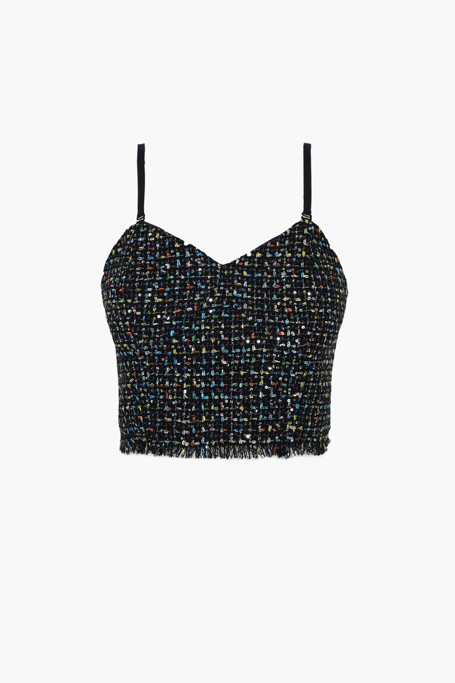 Vicky Tweed Bustier Top XS / BLACK MULTI | Adelyn Rae