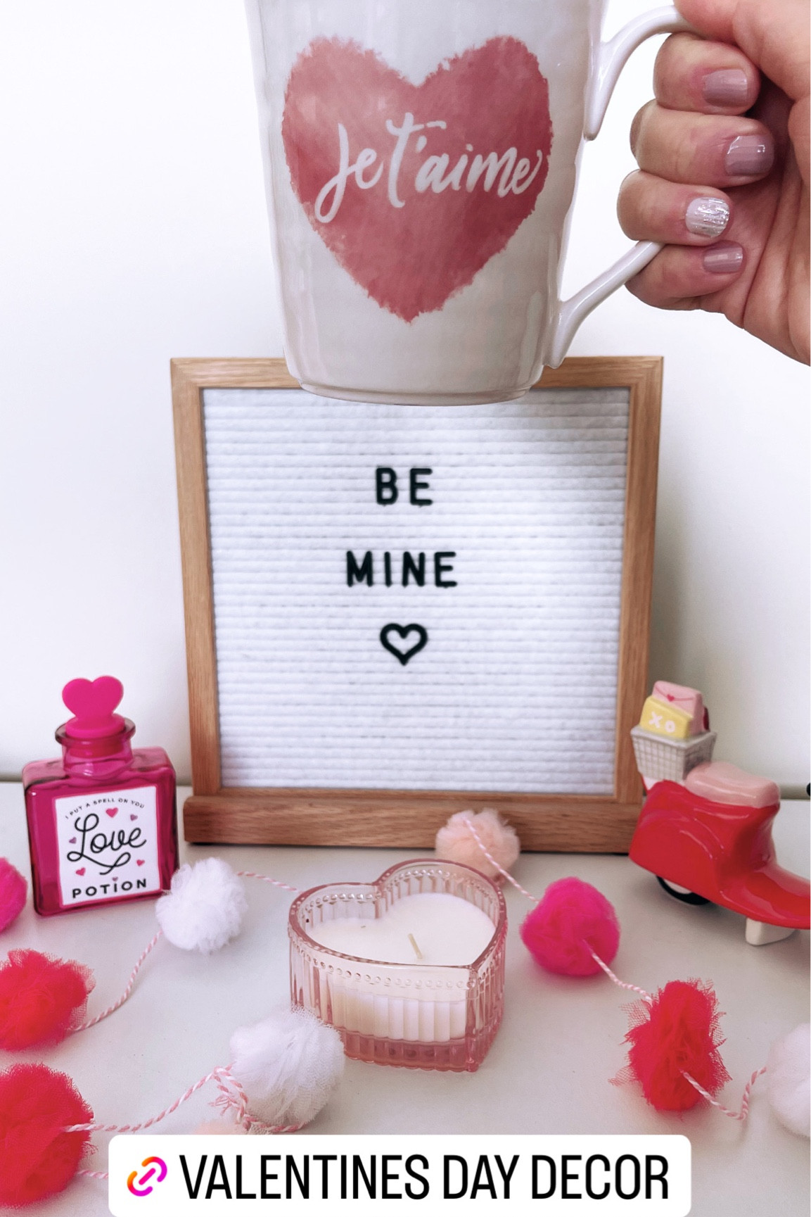 Valentines day decor, valentine’s day, coffee mug, candle, garland 

#LTKhome #LTKSeasonal