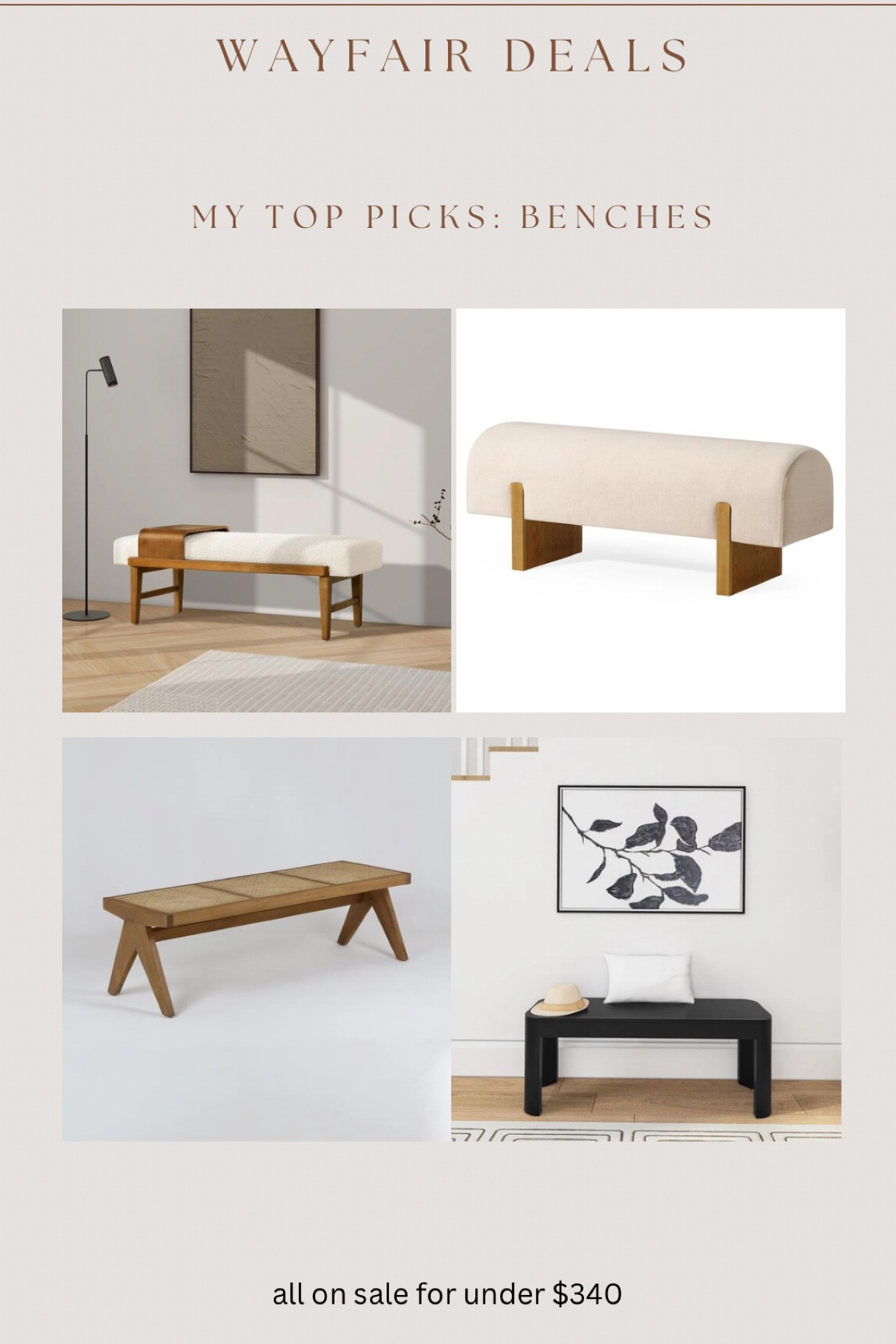 &wayfair If you’ve been looking for benches that look high end, but without the price tag, Wayfair is one of my favorite places to find amazing deals!! #wayfair #wayfairpartner

Follow my shop @Jillianmerrill on the@shop.LTK app to shop this post and get my exclusive app-only content! #liketkit @shop.Itk


#LTKStyleTip #LTKSaleAlert #LTKHome