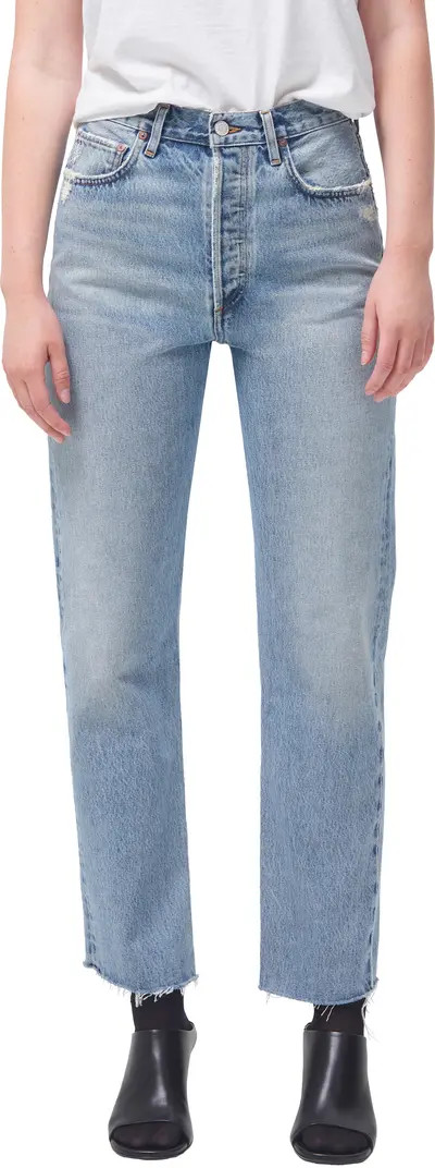 AGOLDE '90s Pinch High Waist Raw Hem Straight Leg Organic Cotton Jeans | Nordstrom | Nordstrom