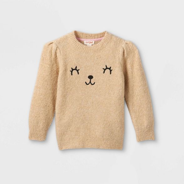 Toddler Girls' Bear Pullover Sweater - Cat & Jack™ Oatmeal | Target