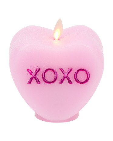 Valentine's Day Unscented Conversation Heart Candle | TJ Maxx