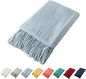 Homiest Decorative Knitted Throw Blanket with Fringe Soft & Cozy Tassel Blanket for Couch Sofa Be... | Amazon (US)