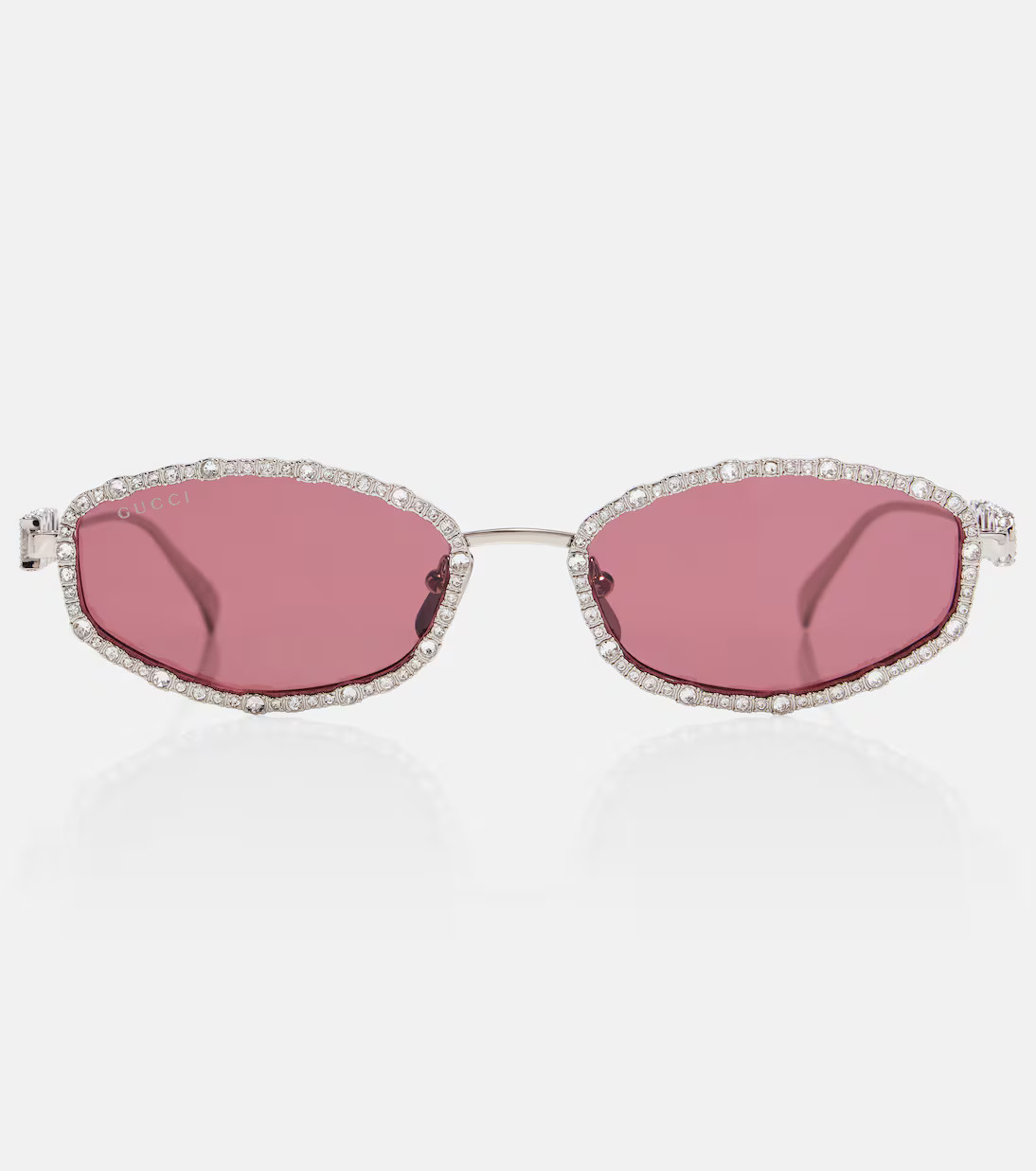 Crystal-embellished oval sunglasses | Mytheresa (US/CA)