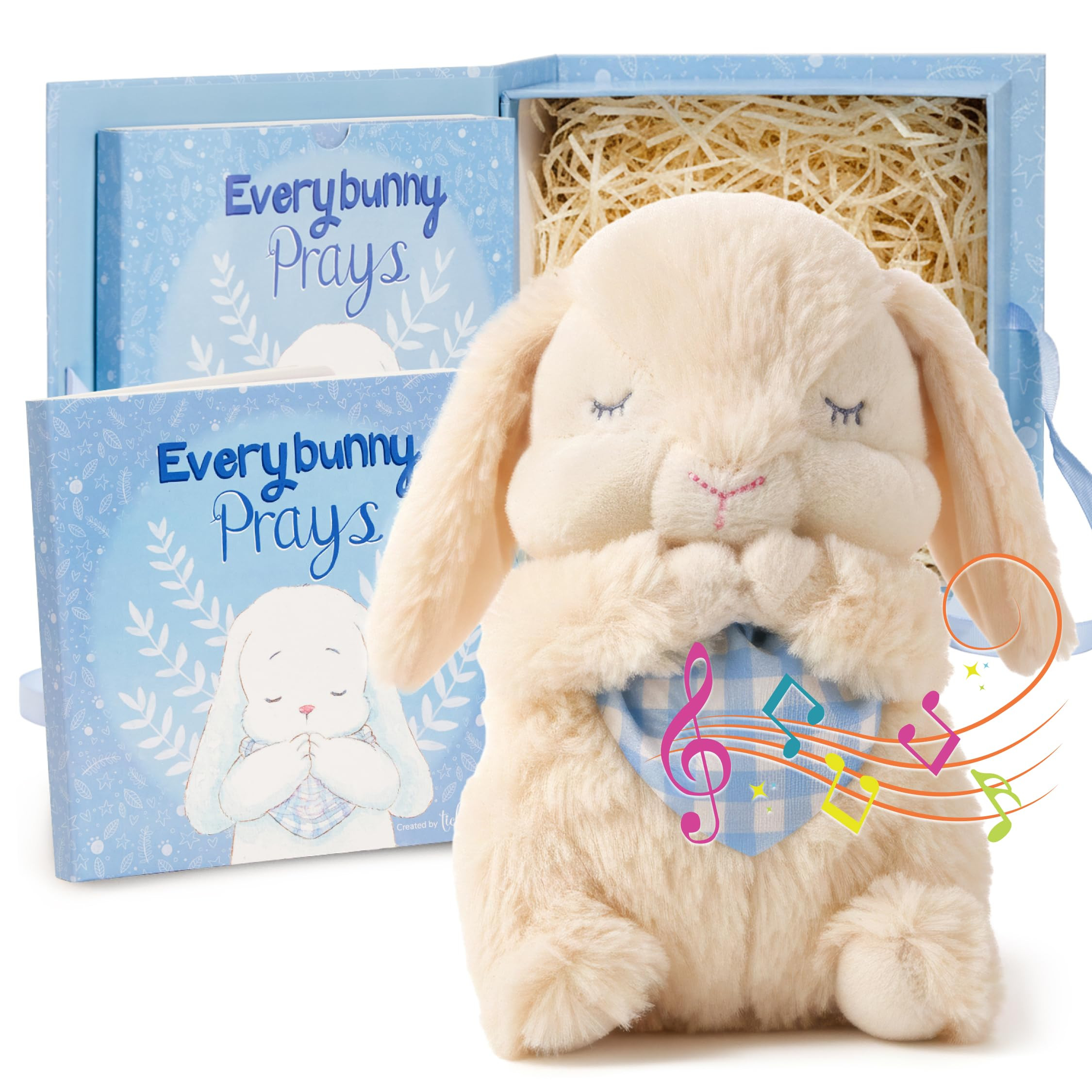 Tickle & Main Everybunny Prays Bunny Stuffed Animal & Musical Toy - Blue, 7 in Plush & Illustrate... | Amazon (US)