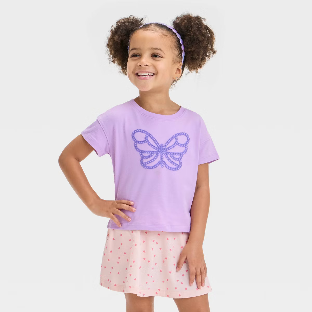 Toddler Girls' Butterfly Graphic T-Shirt - Cat & Jack™ Lilac Purple | Target