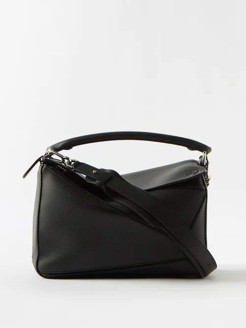 Loewe - Puzzle Grained-leather Shoulder Bag - Womens - Black | Matches (UK)