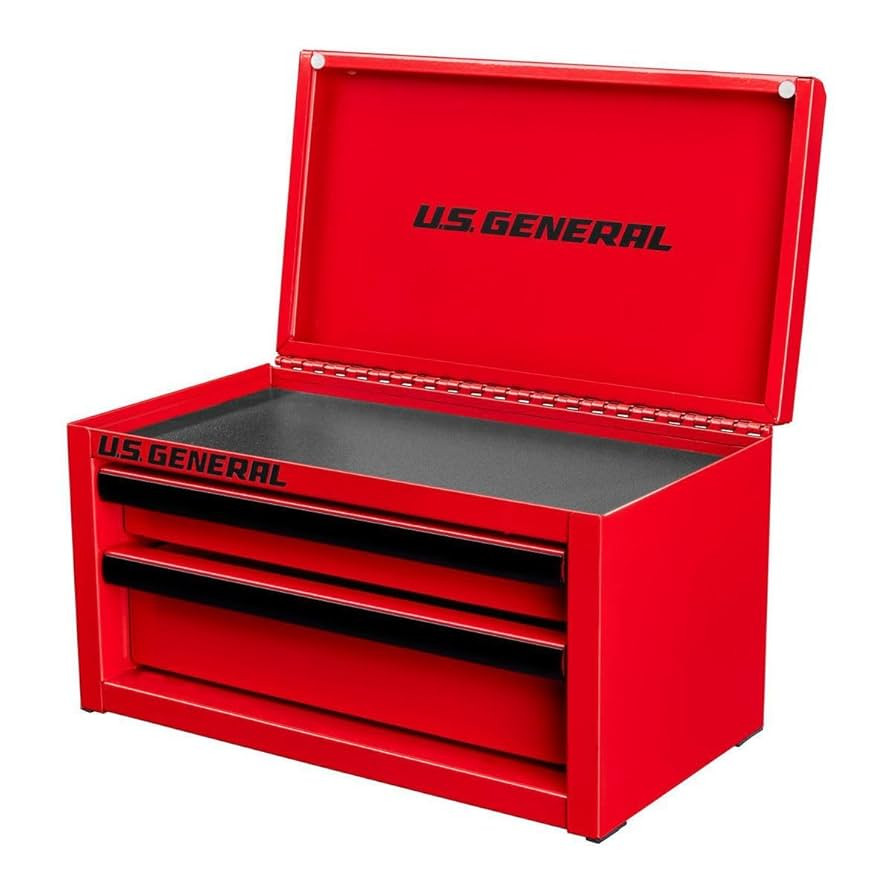 U.S. GENERAL U.S. GENERAL MINI STEEL TOOLBOX, 2 Drawers with magnetic locking mechanism and Top S... | Amazon (US)