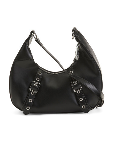 Crescent Shoulder Bag With Buckle Details | TJ Maxx