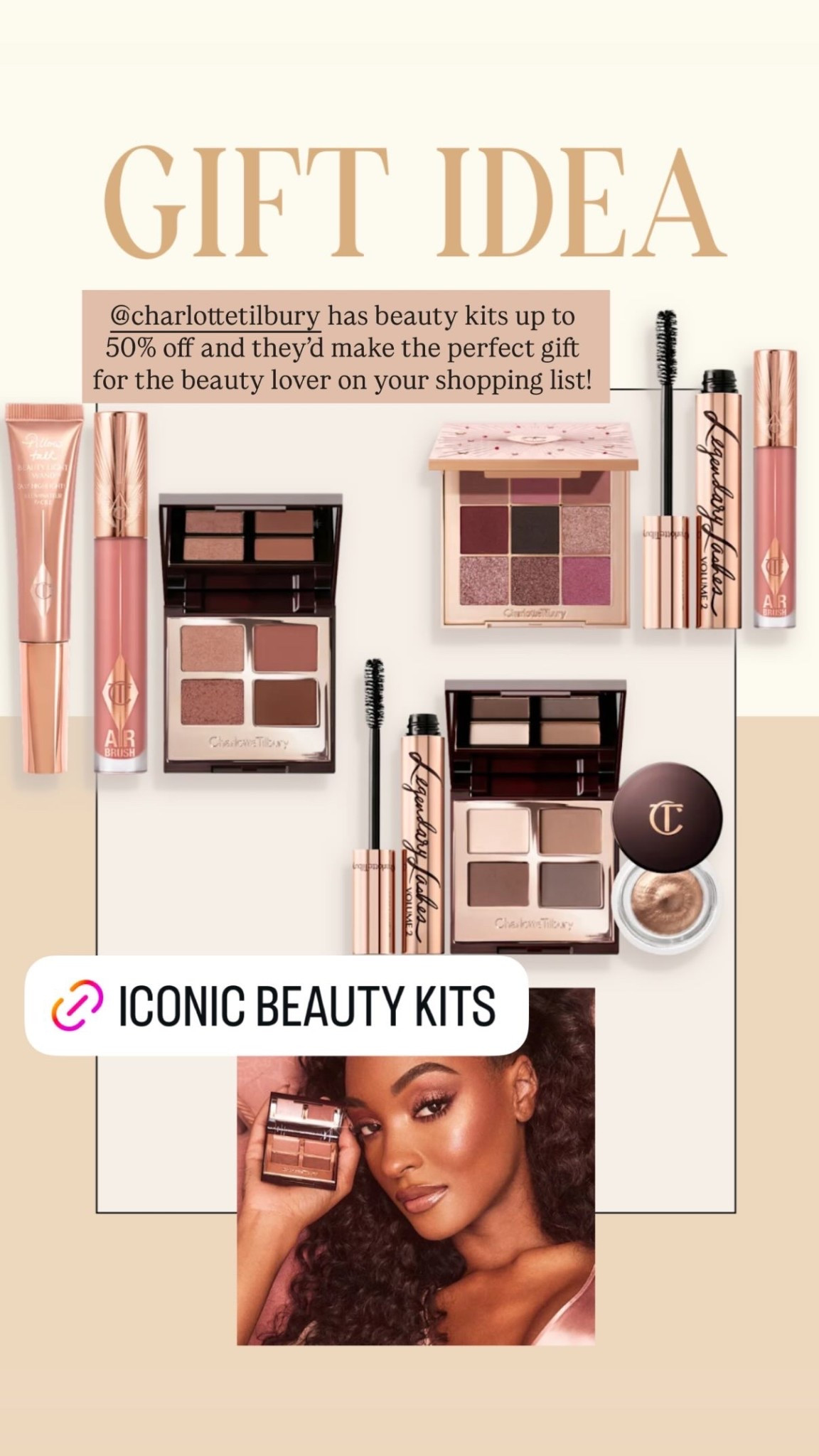 @charlottetilbury has beauty kits up to 50% off and they’d make the perfect gift for the beauty lover on your shopping list!