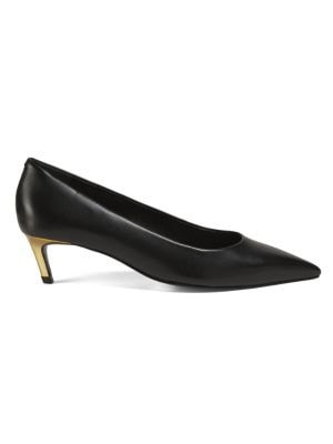 Lou 50MM Kitten-Heel Leather Pumps | Saks Fifth Avenue OFF 5TH