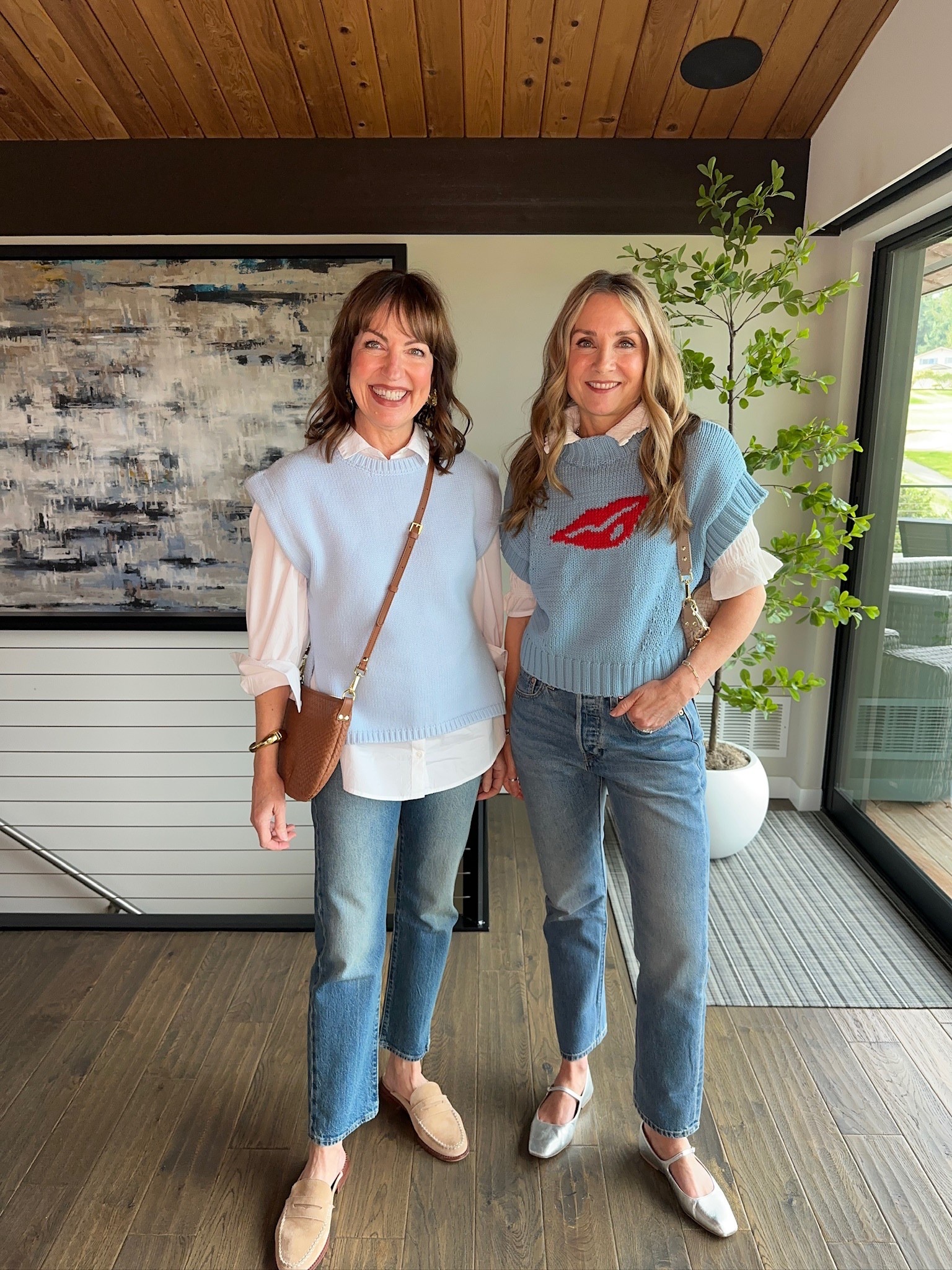Trending now: sky blue sweater vests!! Love this look for early spring! 

#LTKSeasonal #LTKOver40 #LTKootd