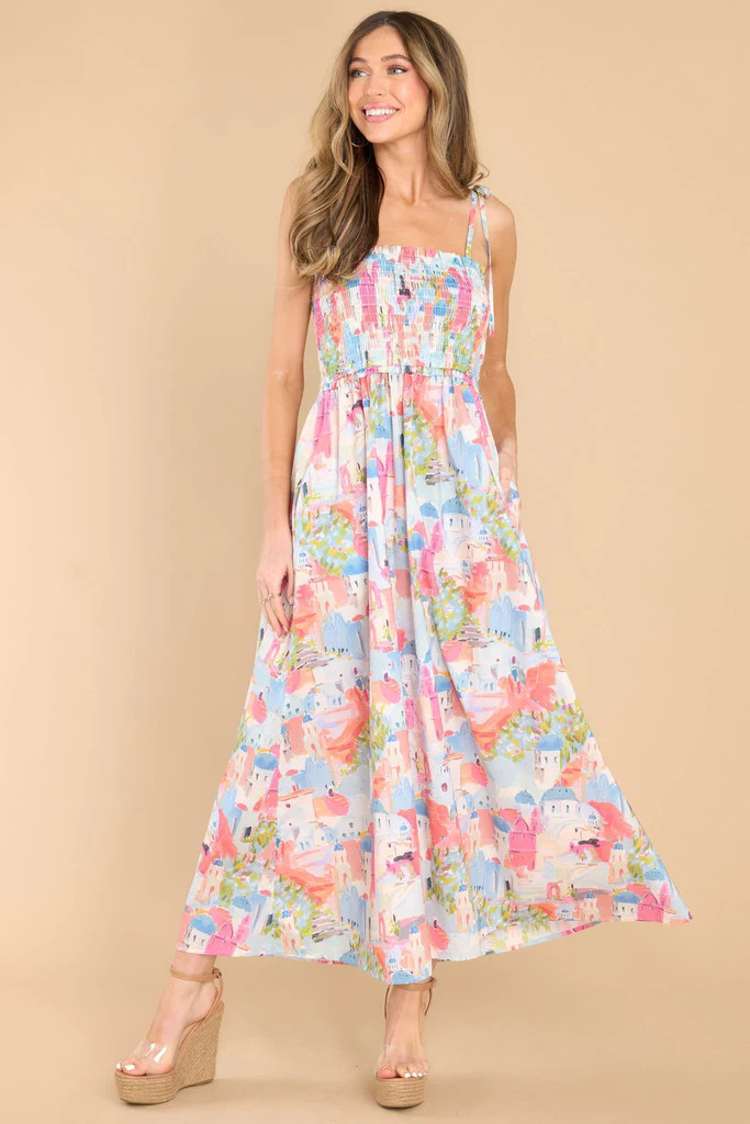 Adventure Away Pink Print Maxi Dress | Red Dress 