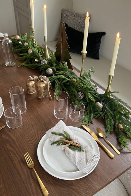 Christmas table scape | Table set for Christmas | Table set for the holidays #tablesetting #holidaydecor #christmasdecor 

#LTKSeasonal #LTKhome #LTKHoliday