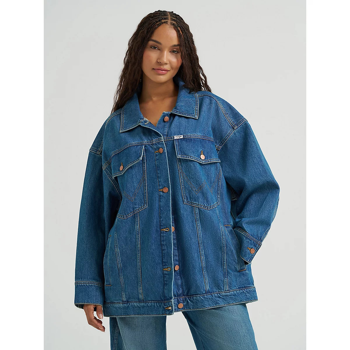Women's Oversized Mega Trucker Jacket in Ace | Wrangler