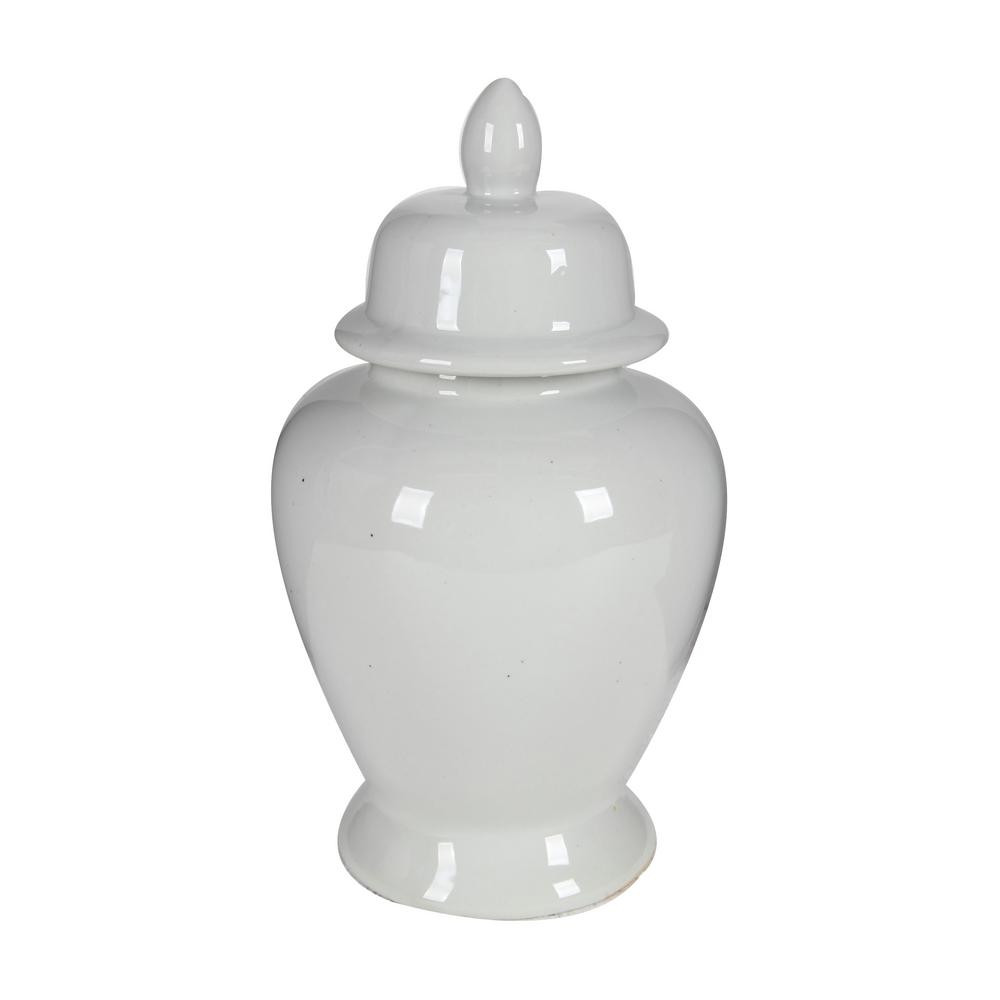 Gloss White Medium Seaford Ginger Jar | The Home Depot