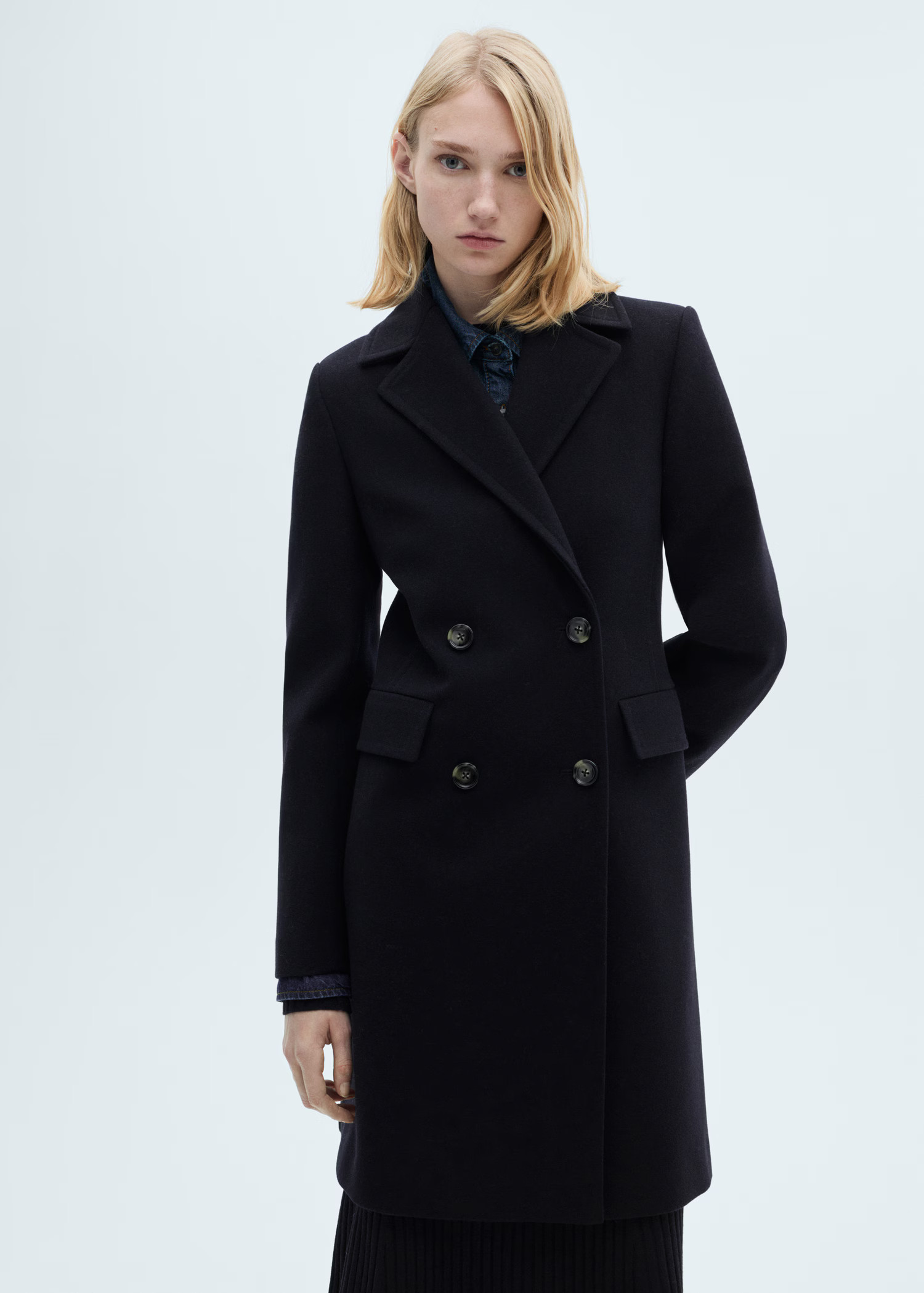 Double-breasted wool coat - Women | MANGO USA | Mango (US/MX/AU)