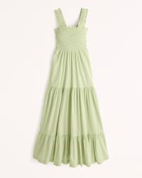 Women's Smocked Bodice Easy Maxi Dress | Women's Clearance | Abercrombie.com | Abercrombie & Fitch (US)