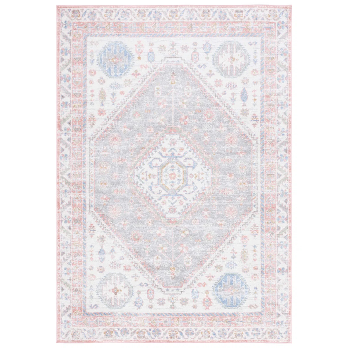 Langley Street® Beecher Bayside 118 Area Rug In Ivory / Blue Pink & Reviews | Wayfair | Wayfair North America