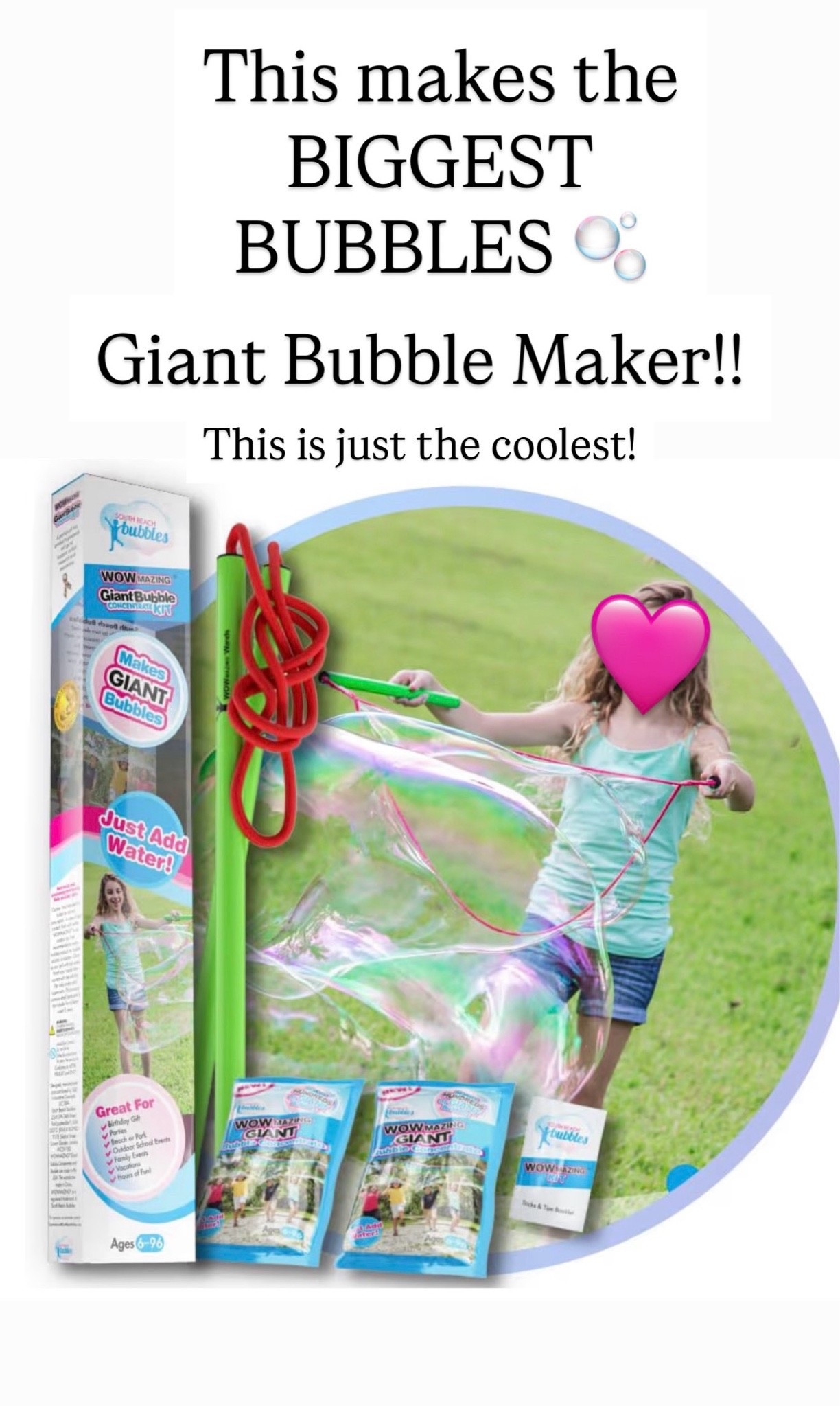 I just bought this for my daughter and her friends! This is the coolest giant bubble maker!

#LTKKids