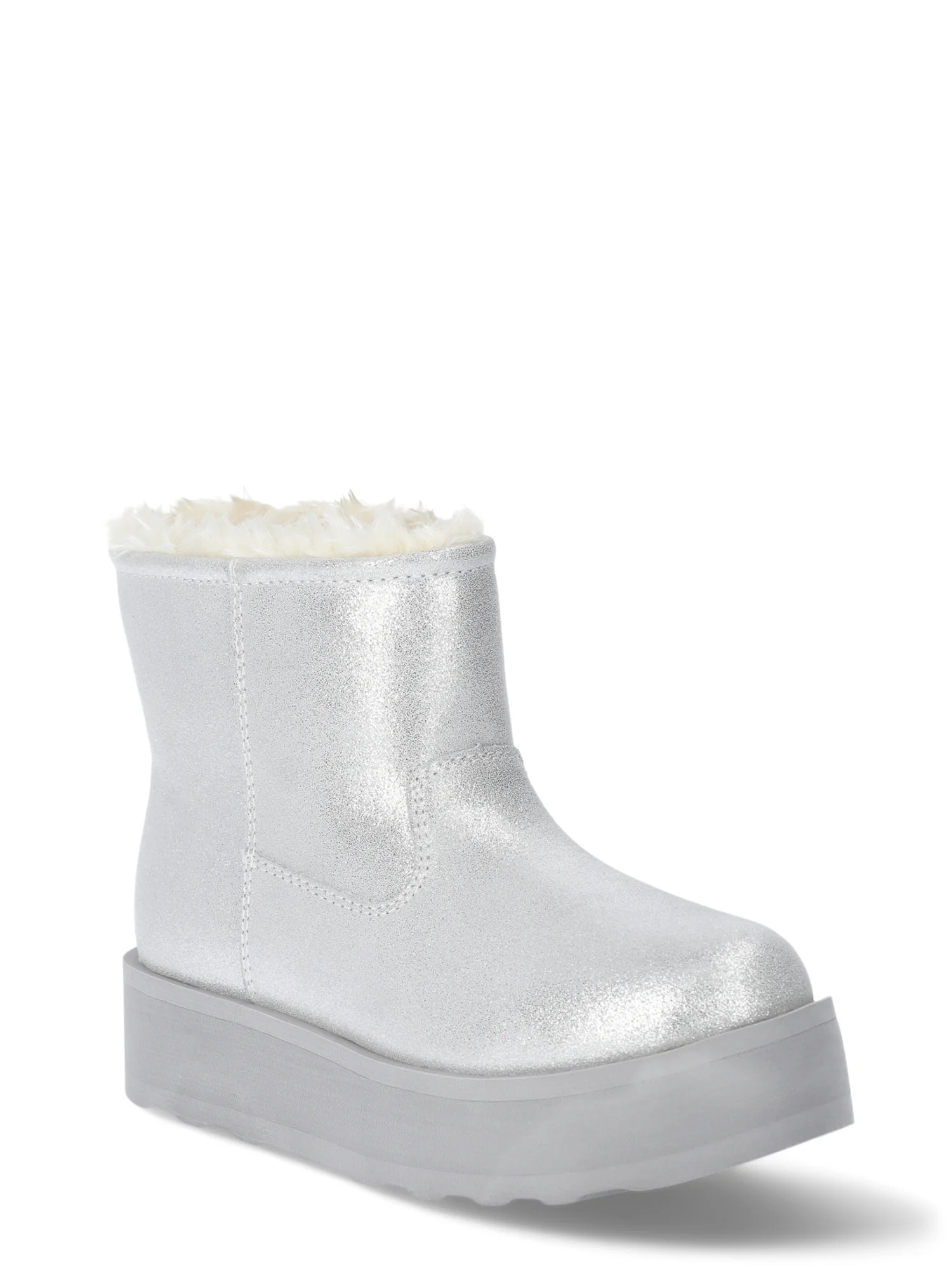 Time and Tru Women's Genuine Suede Platform Cozy Boots | Walmart (US)