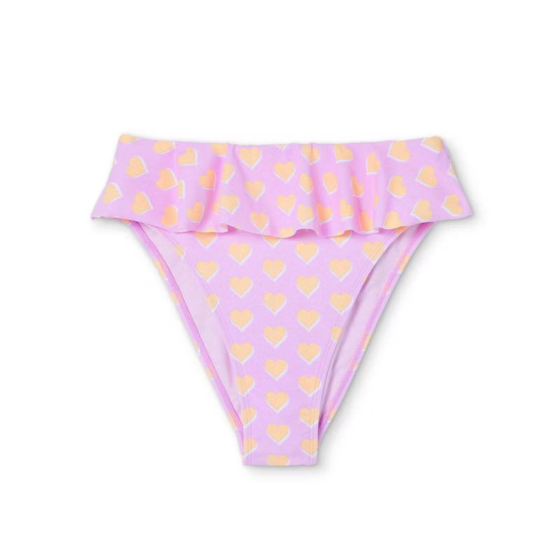 Women's Flutter Heart Print Bikini Bottom - Stoney Clover Lane x Target Lavender/Orange | Target