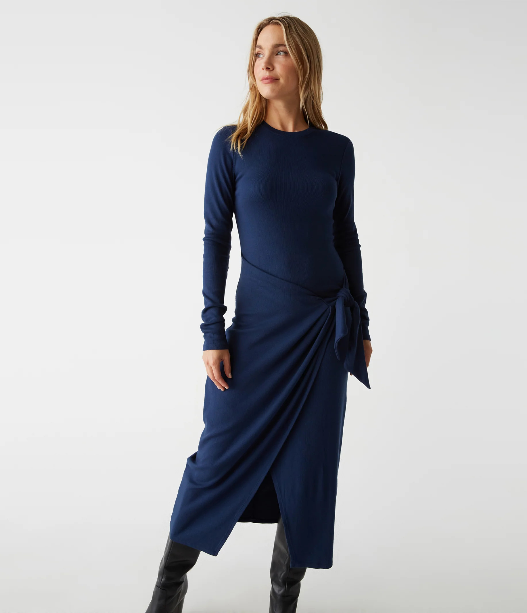 Variant options: Yessenia Faux Wrap Midi Dress | MichaelStars.com