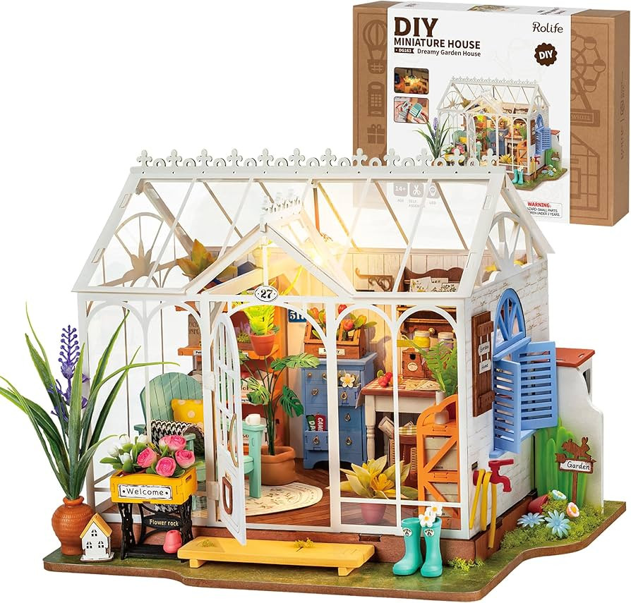 Rolife DIY Miniature Dollhouse House Kit for Adults-Mini Greenhouse Model Kit-Mini Things-Craft K... | Amazon (US)