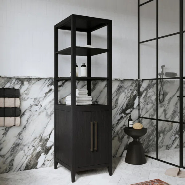 Alsup Solid Wood Freestanding Linen Cabinet | Wayfair North America