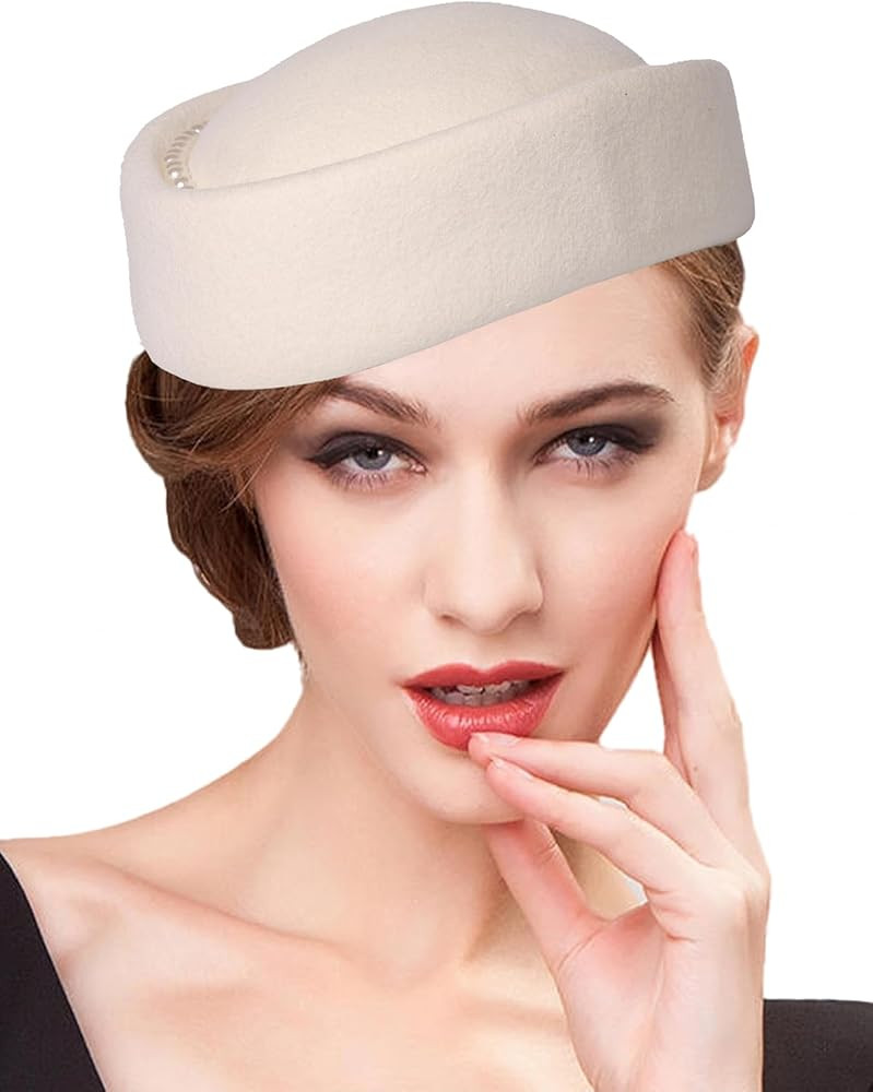 Small Top Hats for Women Elegant Millinery Beret Wool Felt Fedoras Ladies Wedding Bride Church 20... | Amazon (US)