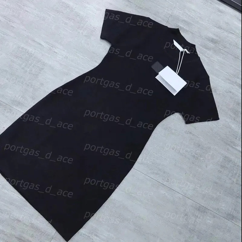 Luxury Designer Knit Dress Brand Womens T Shirt Black Hip Cover Dress Short Sleeve Turtleneck Kni... | DHGate
