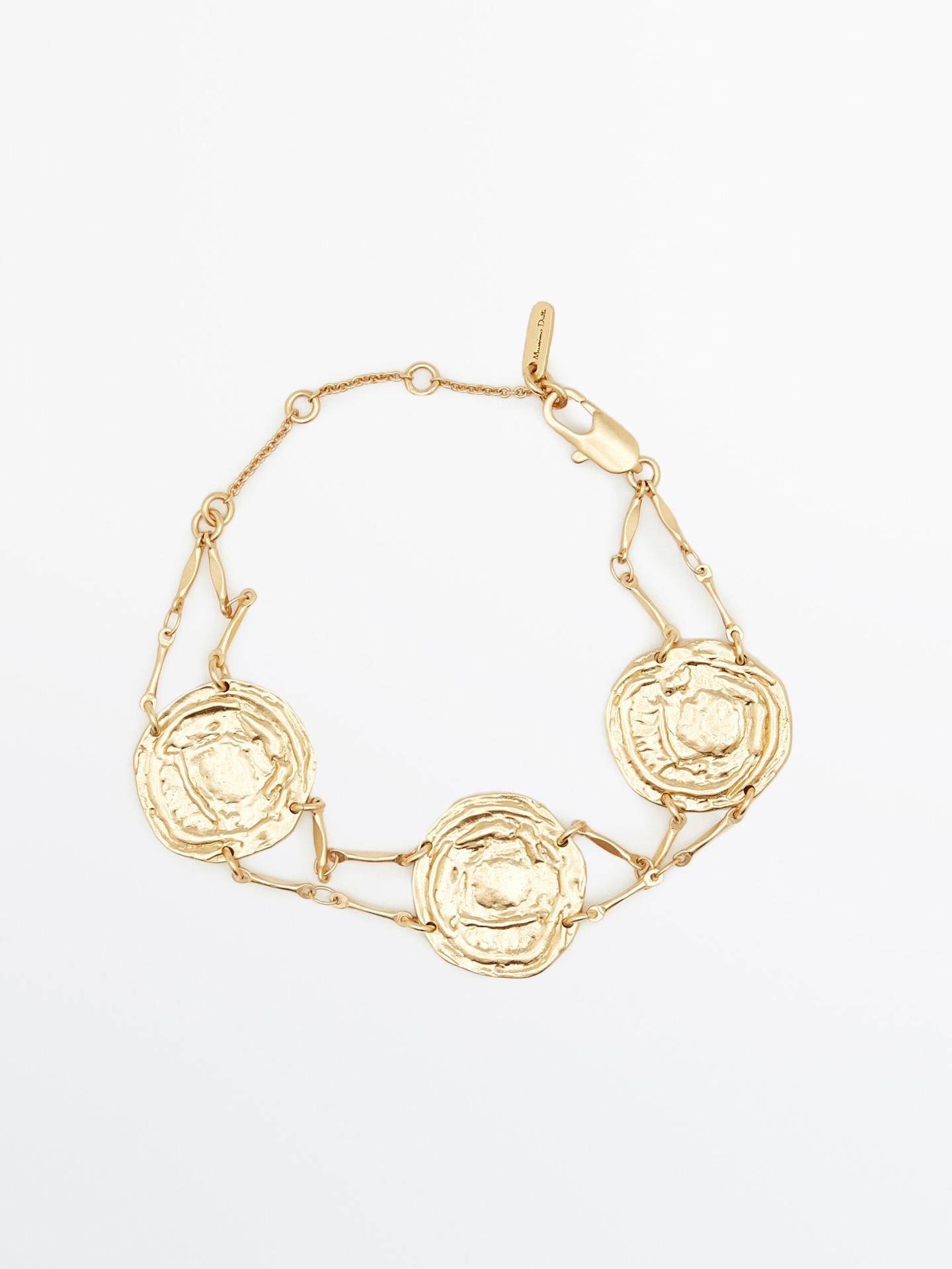 Vergoldeter Armreif mit Münzen | Massimo Dutti DE