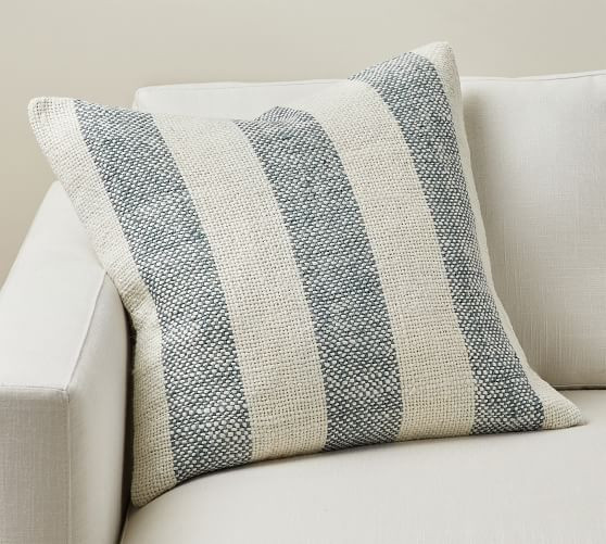 Faye Textured Striped Pillow | Pottery Barn (US)