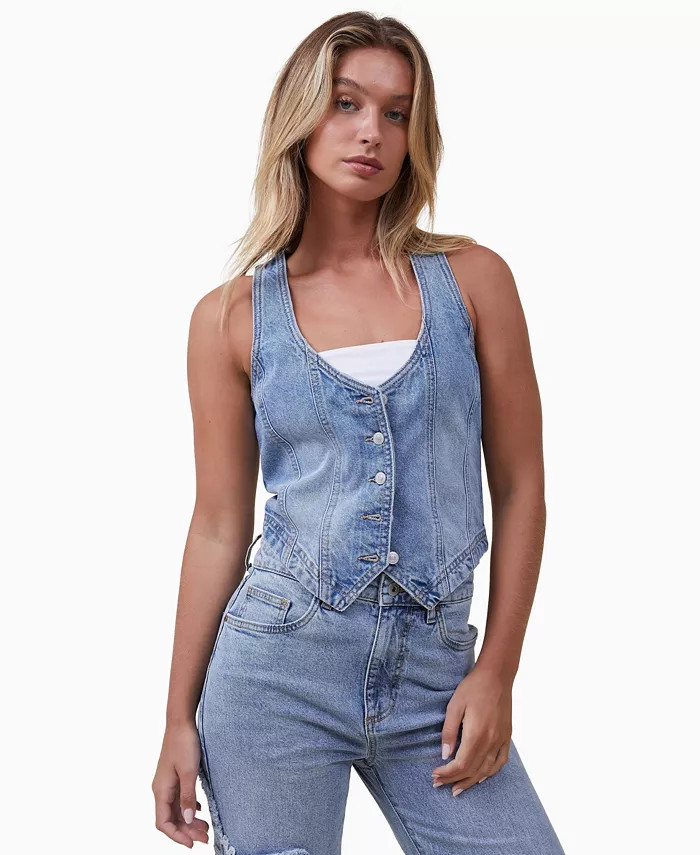 COTTON ON Women's Denim Vest Jacket - Macy's | Macys (US)