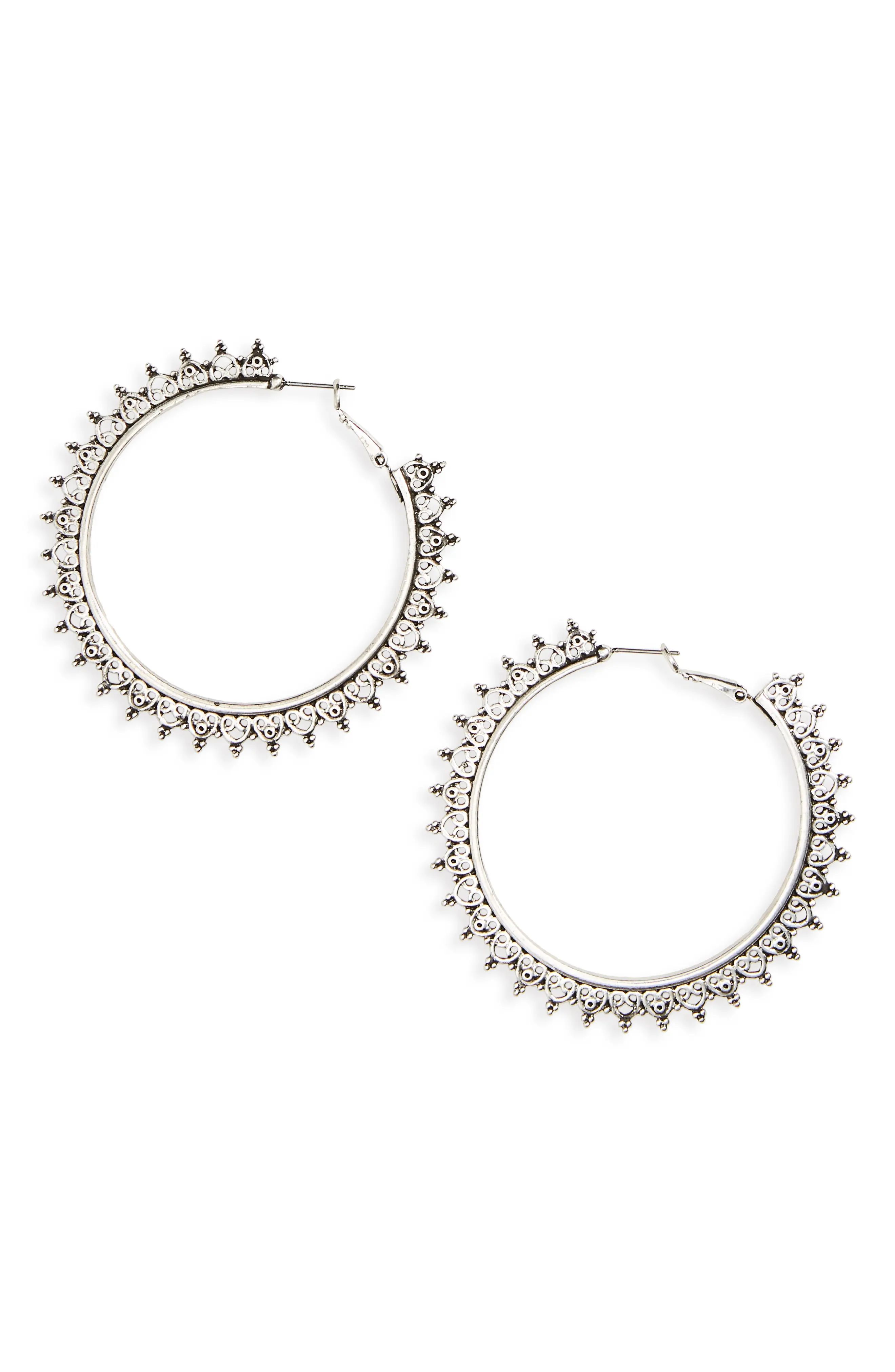 Filigree Trim Hoop Earrings | Nordstrom