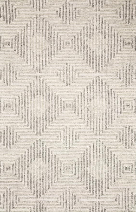 Loloi Ehren Collection Modern Geometric Area Rug, 7'-9" x 9'-9", Grey/Silver | Amazon (US)