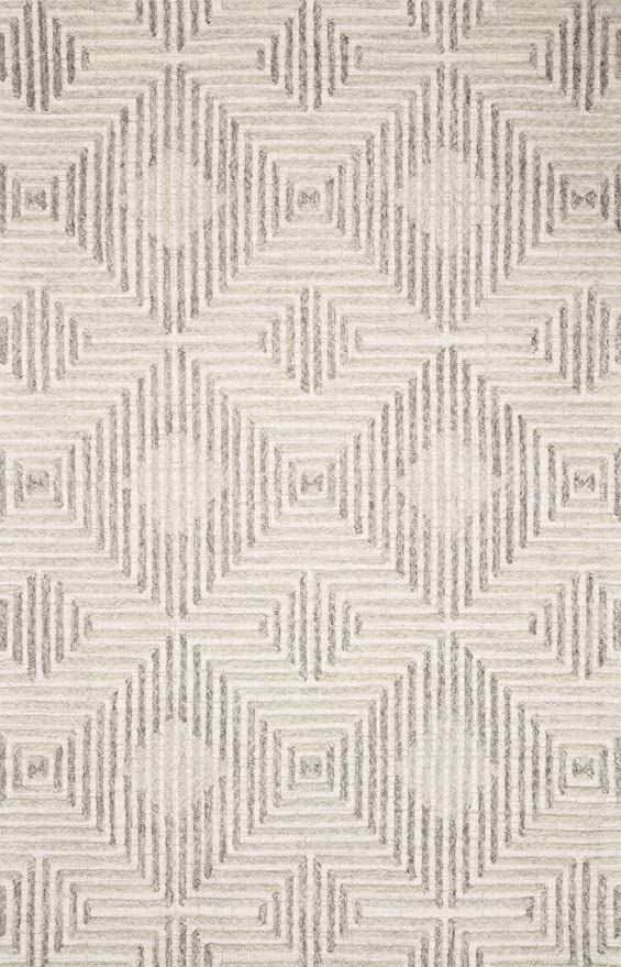 Loloi Ehren Collection Modern Geometric Area Rug, 7'-9" x 9'-9", Grey/Silver | Amazon (US)