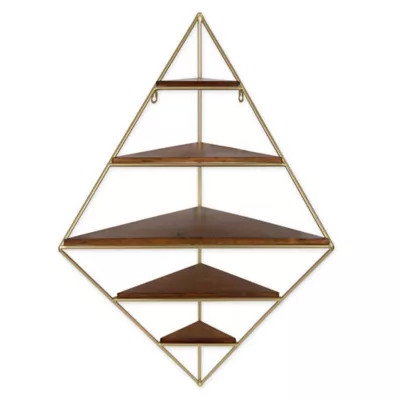 Kate and Laurel™ Melora Corner Wall Shelf in Walnut/Brown | Bed Bath & Beyond | Bed Bath & Beyond