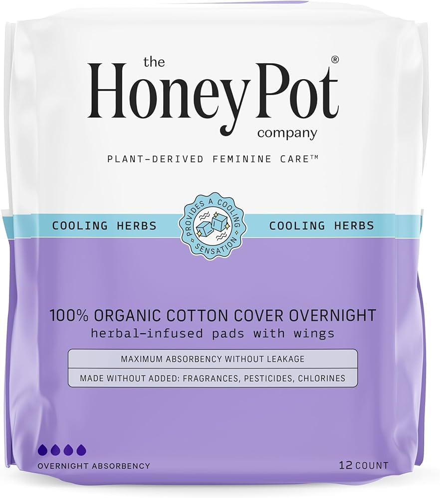 The Honey Pot Company - Herbal Pads for Women - Overnight Pads w/Wings - Infused w/Essential Oils... | Amazon (US)
